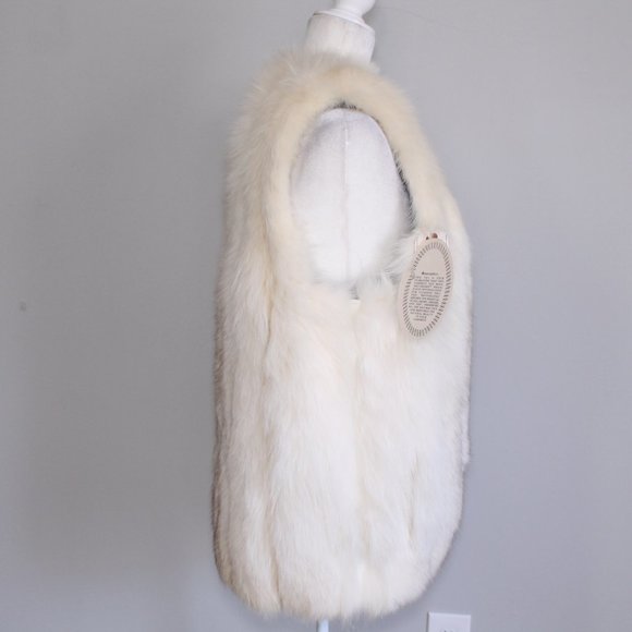 100% Real Fur White Lined Vest (Restored) - Picture 2 of 7